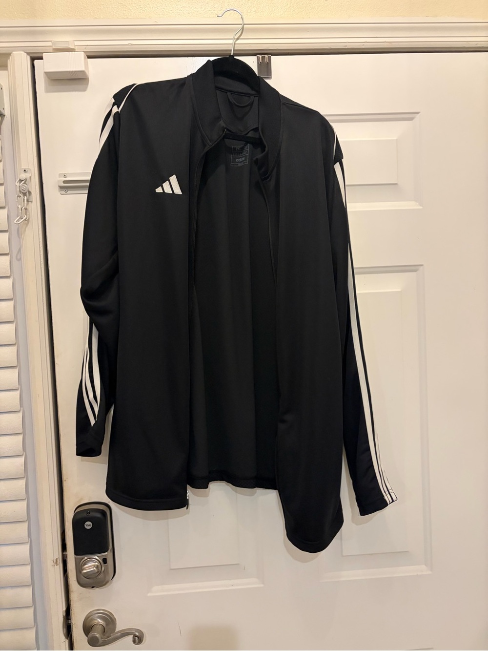 adidas Black Jacket with White Logo Print